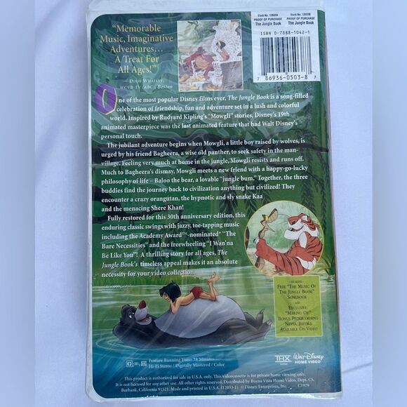 Vintage 1997 Walt Disney's Jungle Book 30th Anniversary Limited Edition VHS New - Picture 2 of 10